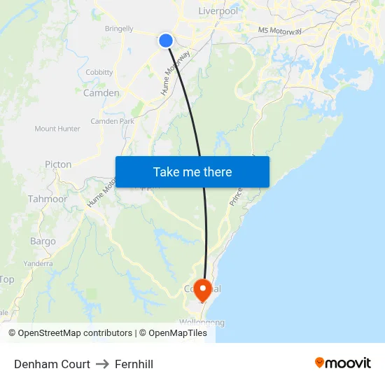 Denham Court to Fernhill map