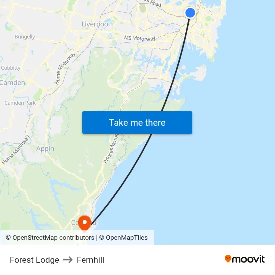 Forest Lodge to Fernhill map