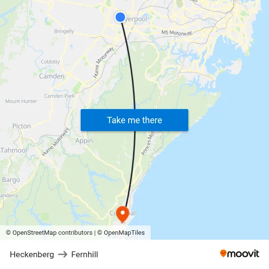Heckenberg to Fernhill map