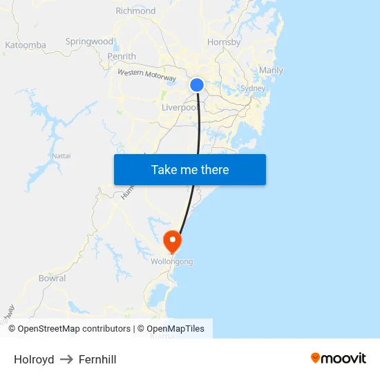 Holroyd to Fernhill map
