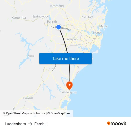 Luddenham to Fernhill map