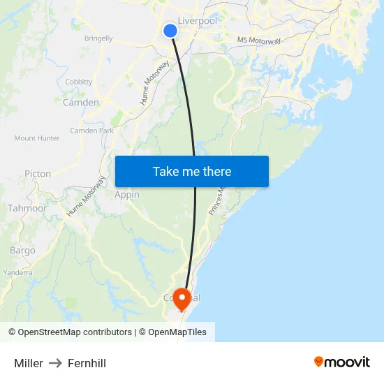 Miller to Fernhill map