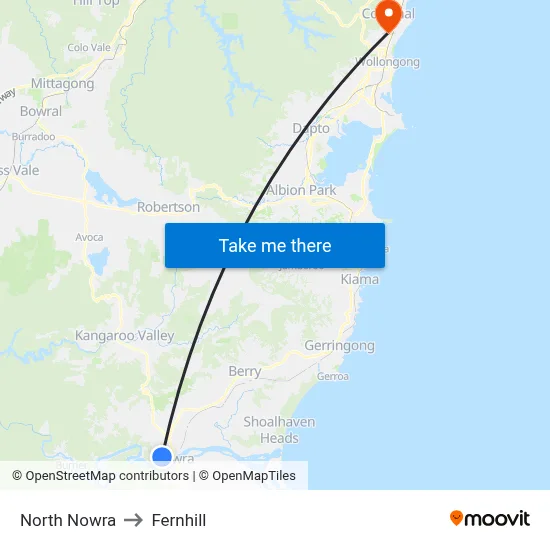 North Nowra to Fernhill map