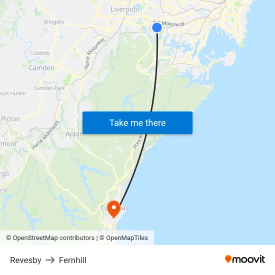 Revesby to Fernhill map