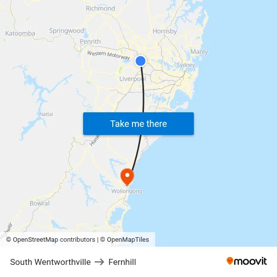 South Wentworthville to Fernhill map