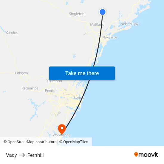 Vacy to Fernhill map