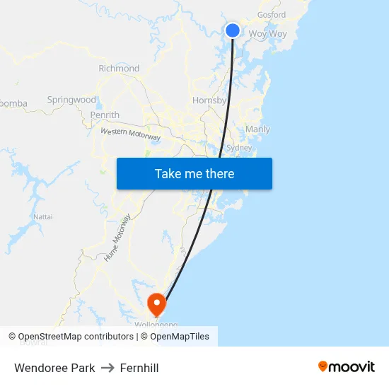 Wendoree Park to Fernhill map