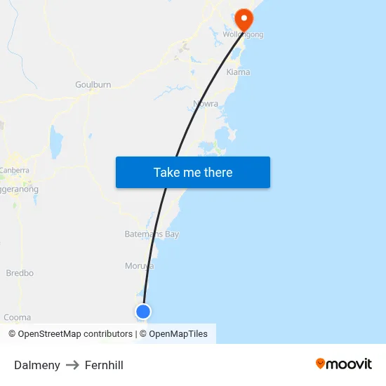 Dalmeny to Fernhill map