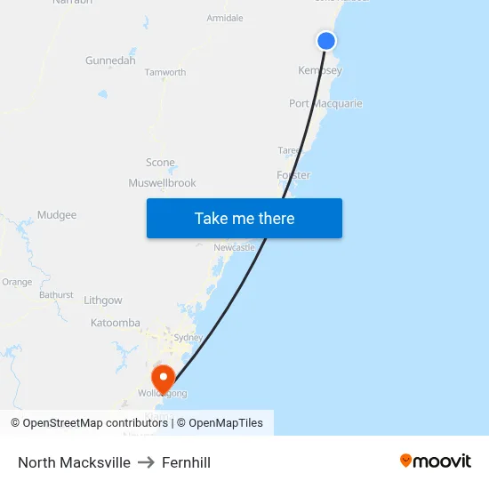 North Macksville to Fernhill map