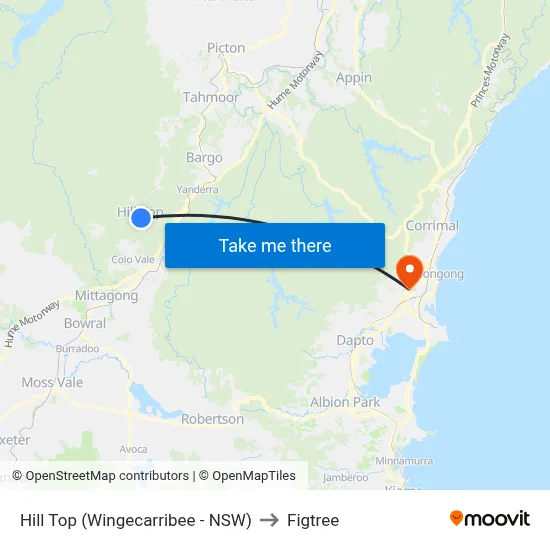 Hill Top (Wingecarribee - NSW) to Figtree map