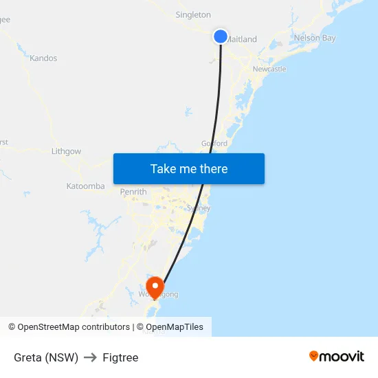 Greta (NSW) to Figtree map