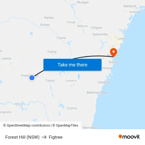Forest Hill (NSW) to Figtree map