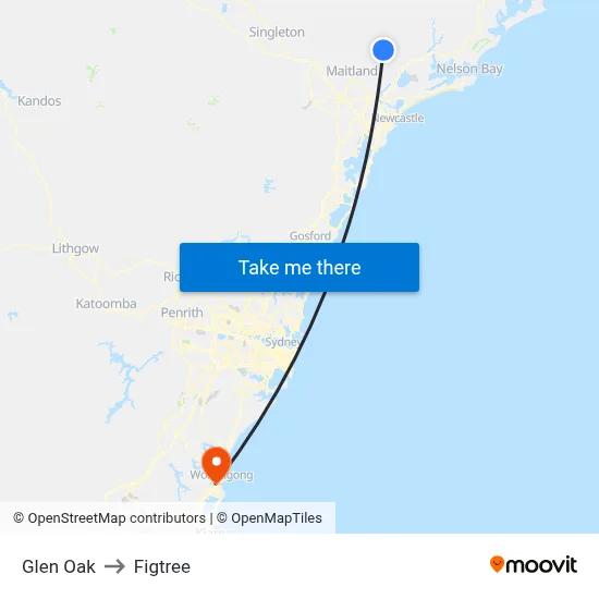 Glen Oak to Figtree map