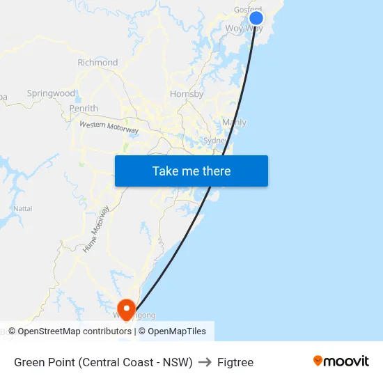 Green Point (Central Coast - NSW) to Figtree map