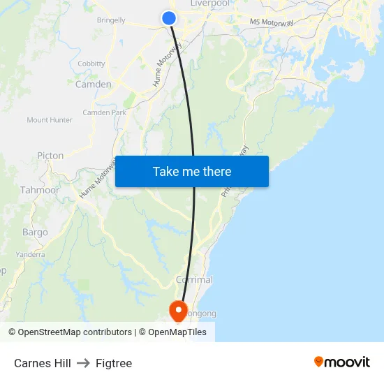 Carnes Hill to Figtree map