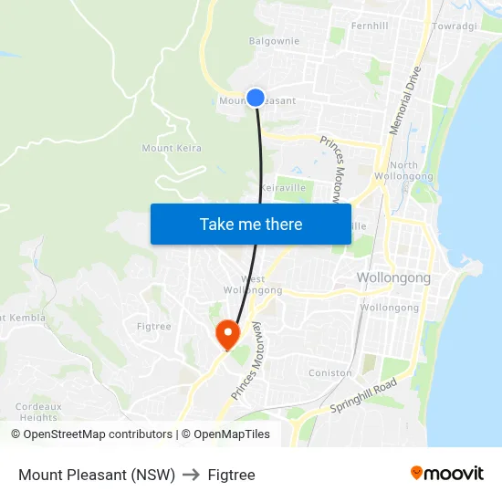 Mount Pleasant (NSW) to Figtree map