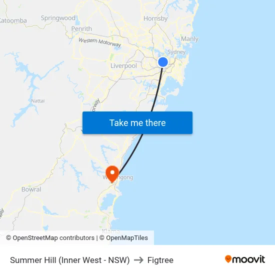 Summer Hill (Inner West - NSW) to Figtree map