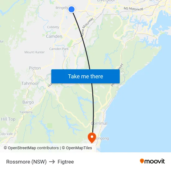 Rossmore (NSW) to Figtree map
