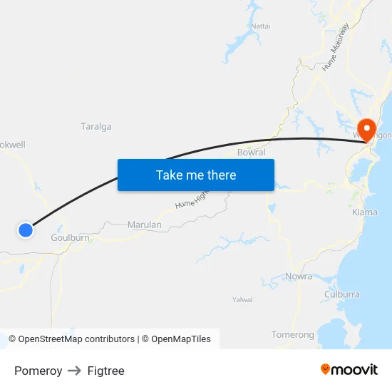 Pomeroy to Figtree map