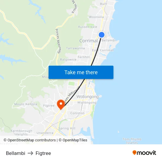 Bellambi to Figtree map