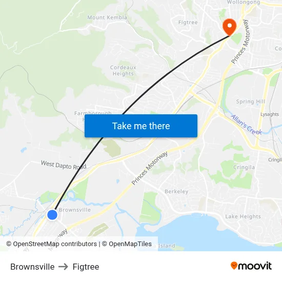 Brownsville to Figtree map