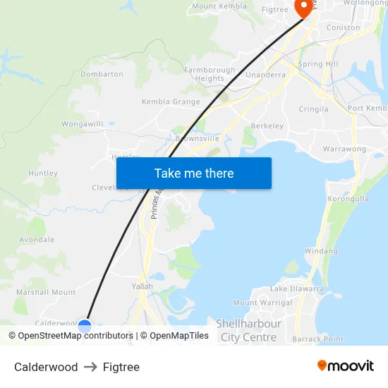 Calderwood to Figtree map