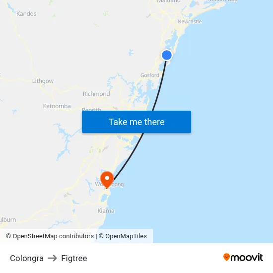 Colongra to Figtree map