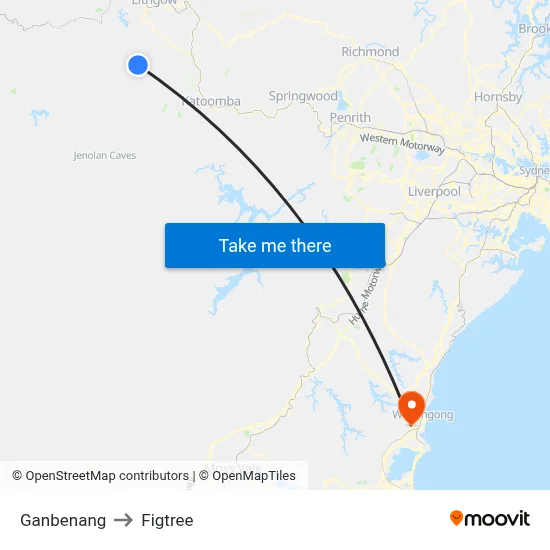 Ganbenang to Figtree map