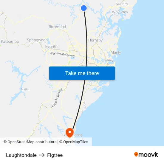 Laughtondale to Figtree map