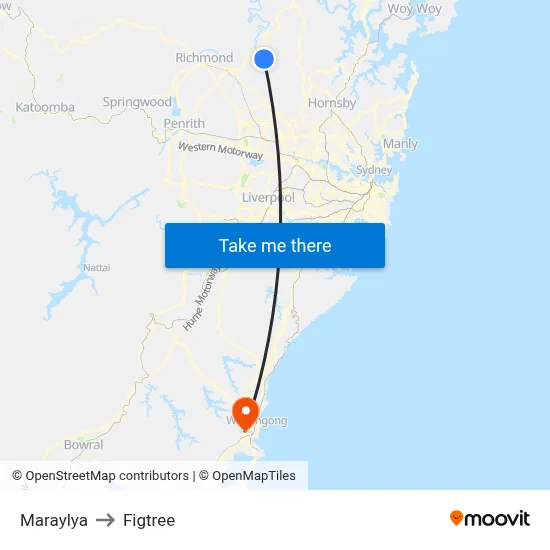 Maraylya to Figtree map