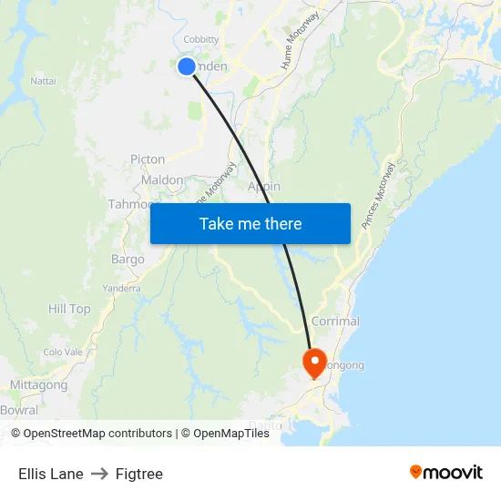 Ellis Lane to Figtree map