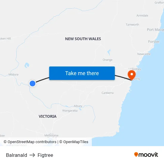 Balranald to Figtree map