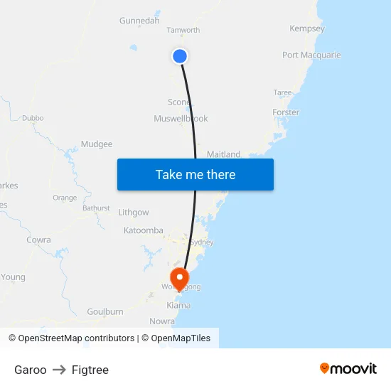 Garoo to Figtree map