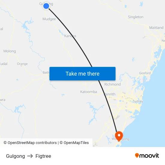 Gulgong to Figtree map