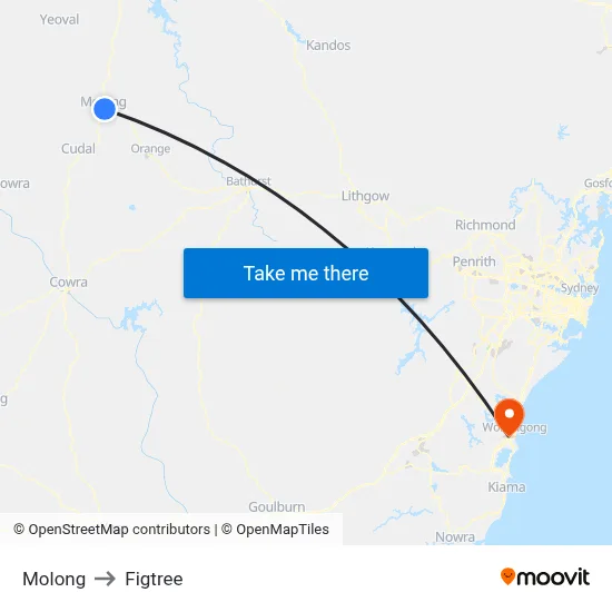 Molong to Figtree map