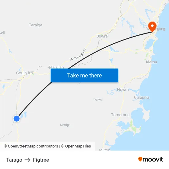 Tarago to Figtree map
