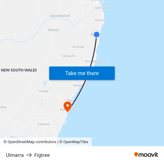 Ulmarra to Figtree map
