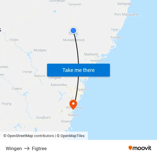 Wingen to Figtree map