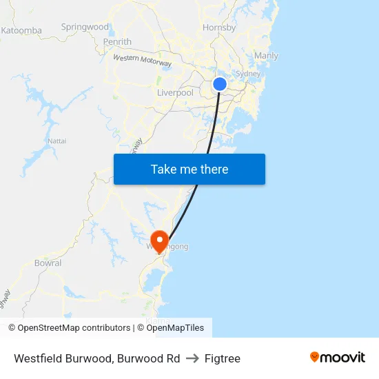 Westfield Burwood, Burwood Rd to Figtree map
