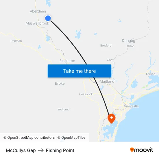 McCullys Gap to Fishing Point map