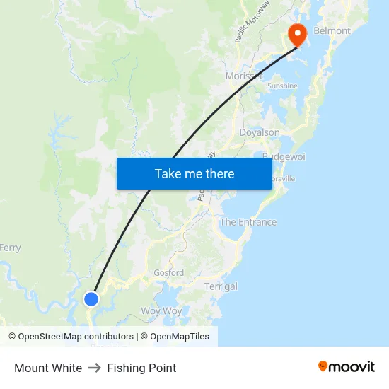 Mount White to Fishing Point map