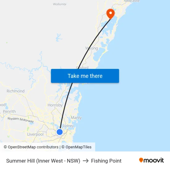 Summer Hill (Inner West - NSW) to Fishing Point map