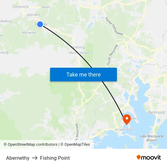 Abernethy to Fishing Point map