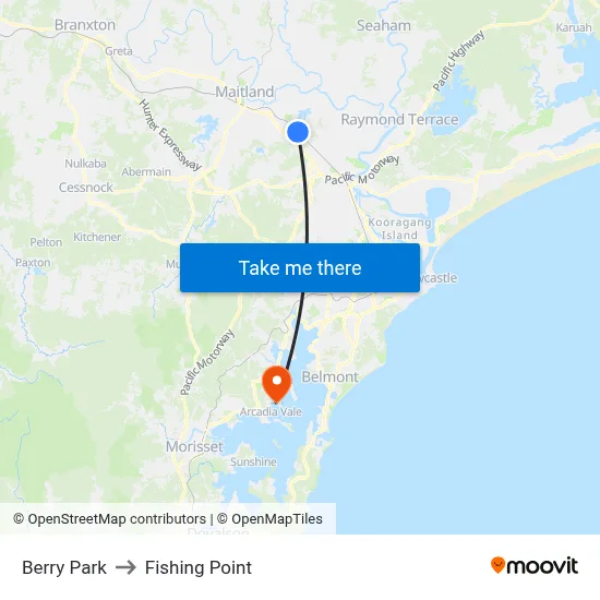 Berry Park to Fishing Point map