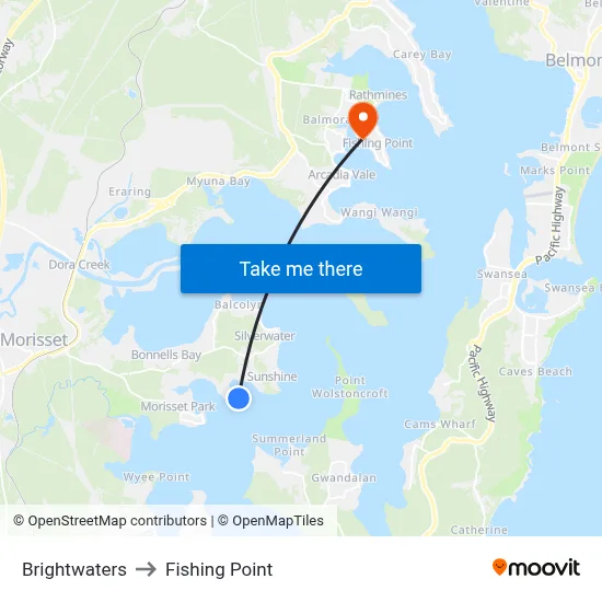 Brightwaters to Fishing Point map