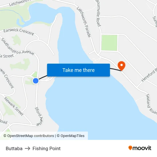 Buttaba to Fishing Point map