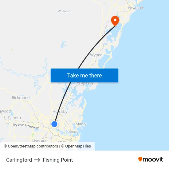 Carlingford to Fishing Point map