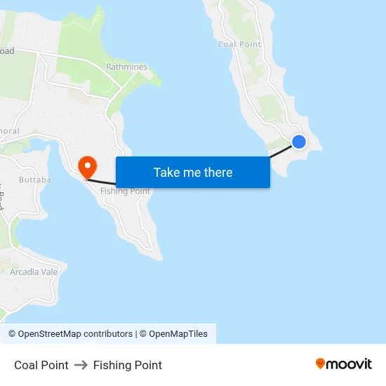 Coal Point to Fishing Point map