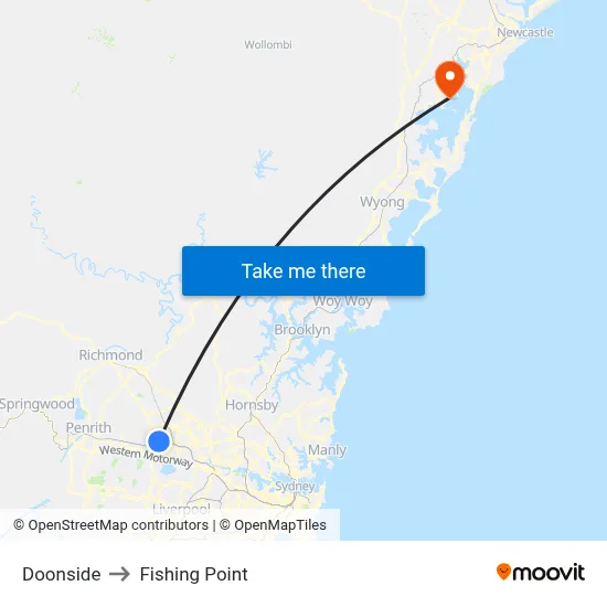 Doonside to Fishing Point map