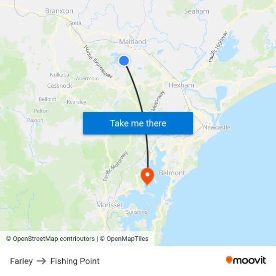 Farley to Fishing Point map